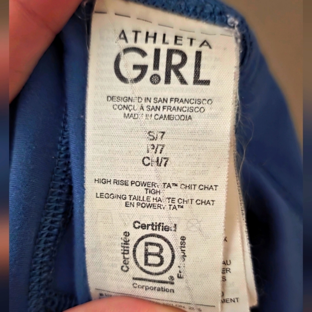 Athleta Girl High Rise Blue Leggings Kids